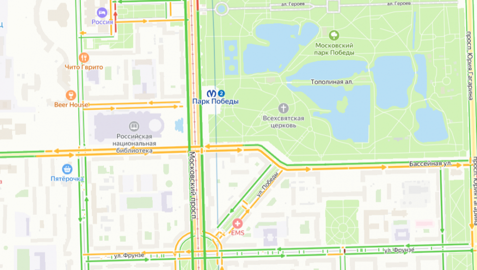 На перекрестке Московского проспекта и Бассейной улицы не работают светофоры