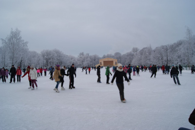 Фото Открытый ледовый каток в Московском парке Победы