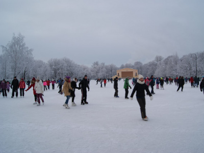 Фото Открытый ледовый каток в Московском парке Победы