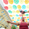 Фото Городская инсталляция Аллея парящих зонтиков