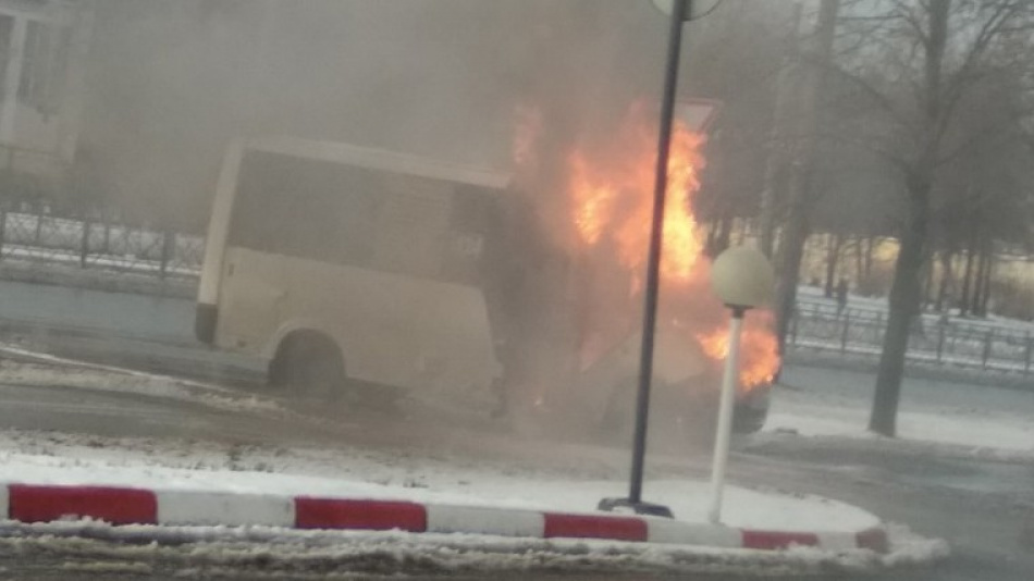 В Купчино сгорела маршрутка