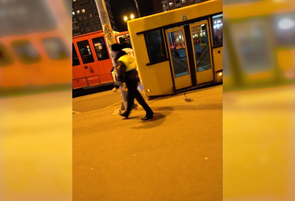 На проспекте Просвещения был задержан автобус, оставлявший за собой кровавый след