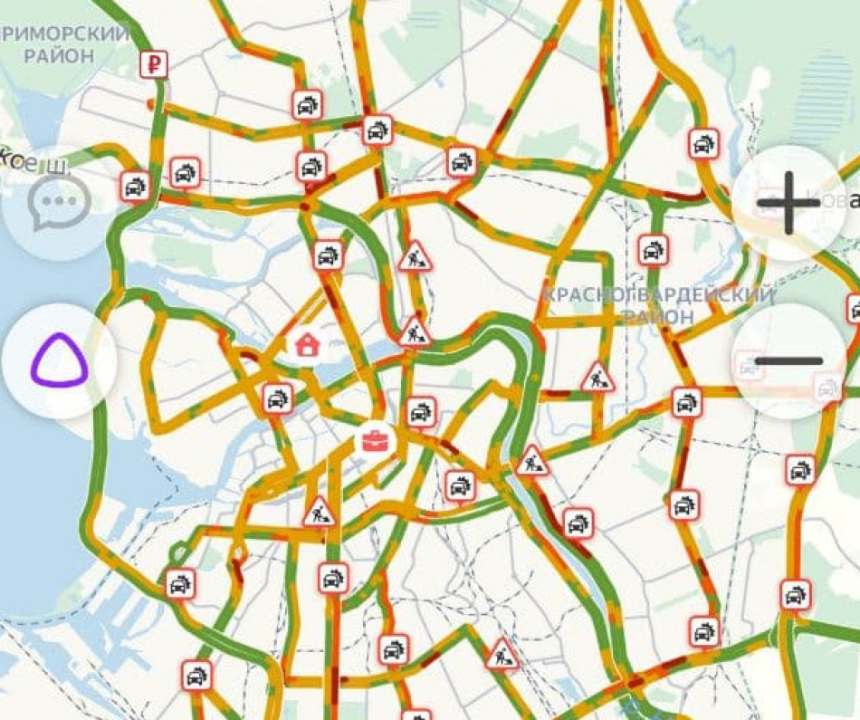 Карта пробки в санкт петербурге