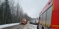 На трассе «Скандинавия» столкнулись две фуры, водитель вылетел через разбитое лобовое и погиб
