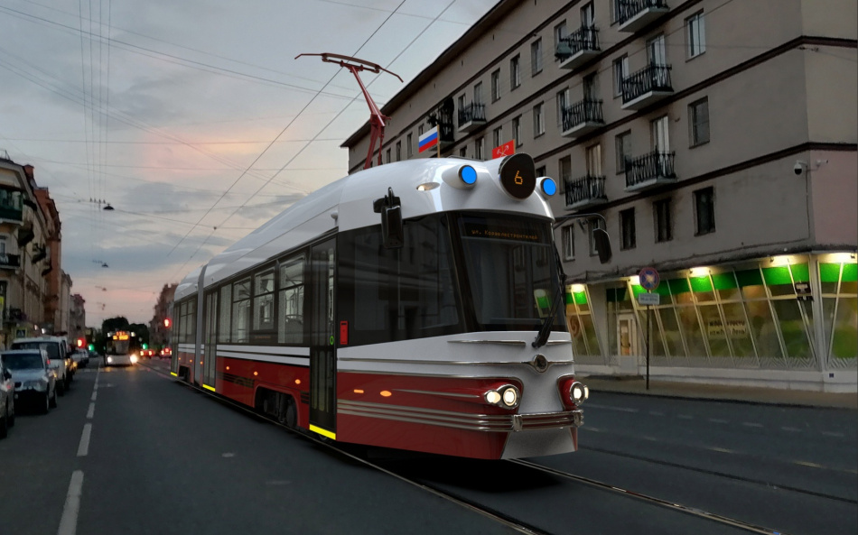 «Уралтрансмаш» продемонстрировал внешний облик ретро-трамваев, которые появятся в Петербурге в 2023 году