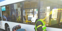 Байкер попробовал протаранить пассажирский автобус в Колпино