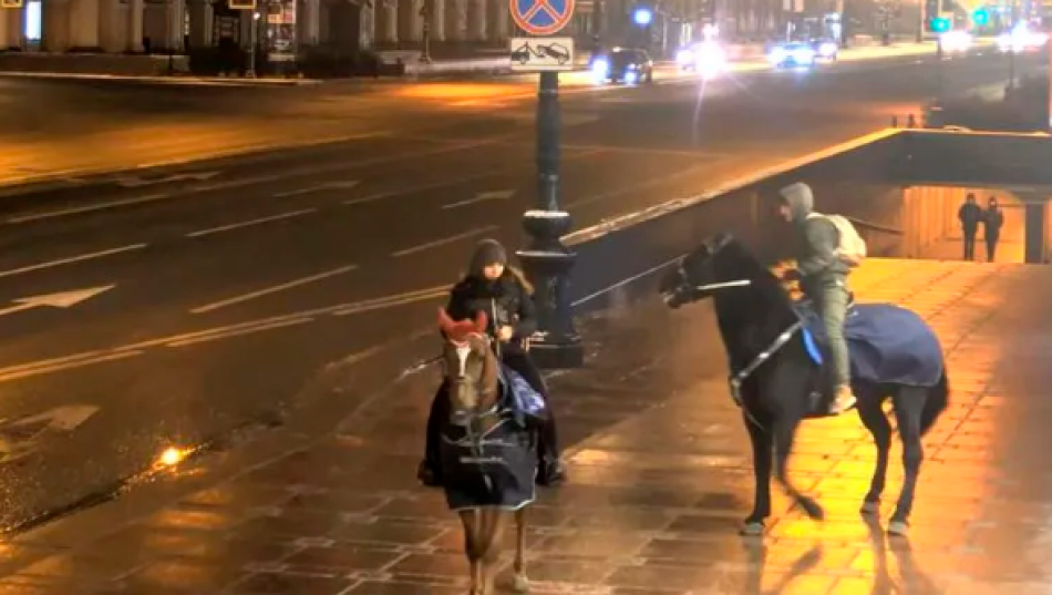 «Со всадником проводили беседу»: в конном клубе объяснили жесткий дрифт на лошади на Невском проспекте
