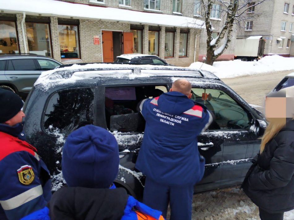 В Лодейном Поле спасатели вызволили ребенка из автомобиля с заблокировавшимися дверьми