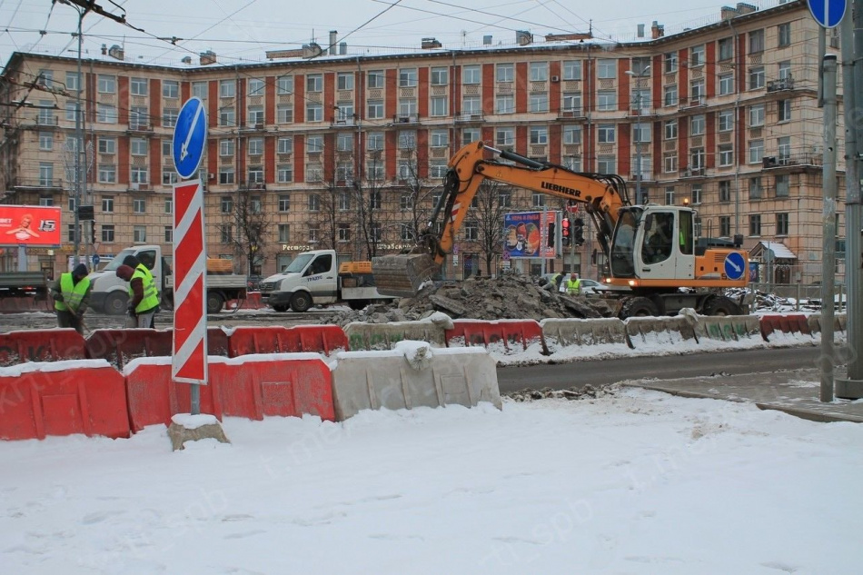 Ремонт трамвайного узла на Заневском проспекте завершится в конце января