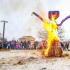 В парке "Аргамач" в Липецкой области на Масленицу сожгли чучело в виде игрушки "Хагги Вагги"