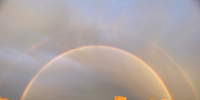 Двойная радуга озарила небо Петербурга после туч и дождя