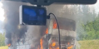 На «Сортавале» загорелся автобус с пассажирами