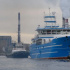 В Петербурге на воду спустили корабль «Виктор Астафьев»