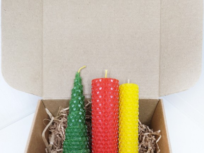 Фото Мастер-класс Подарочный набор со свечами из вощины