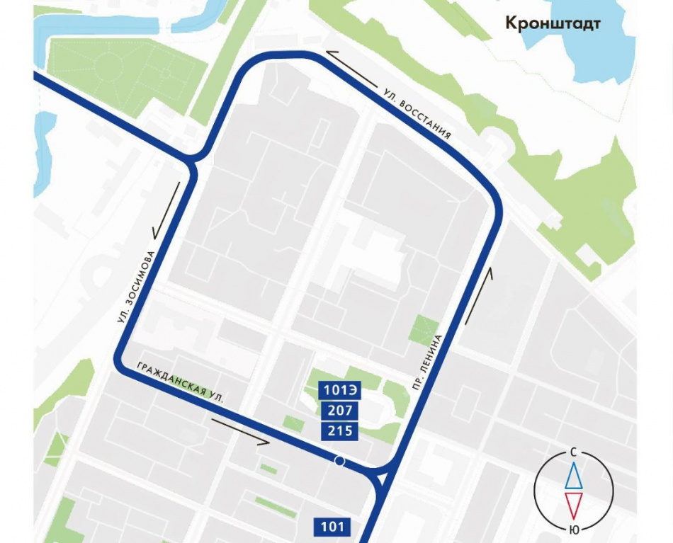 В Кронштадте пригородные автобусы изменят маршрут 26 декабря