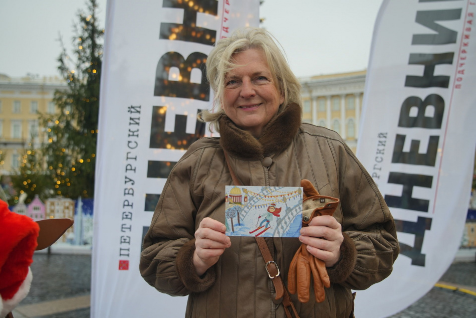 Карин Кнайсль посетила «Новогоднюю почту» на Дворцовой