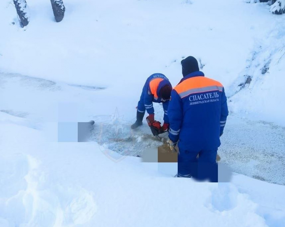 Замерзшую насмерть женщину вытащили со льда ручья в Синявино
