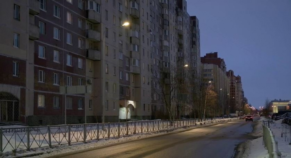 Беговую улицу от Савушкина до Школьной осветили 19 новых фонарей