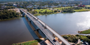 В Киришах запустили движение по новому мосту-гиганту через Волхов 