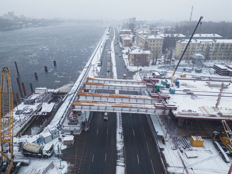 Опубликованы кадры со строительства Большого Смоленского моста