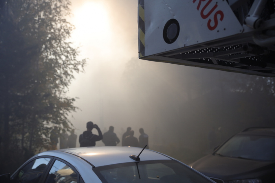 В Невском районе тушили кабину грузового втомобиля