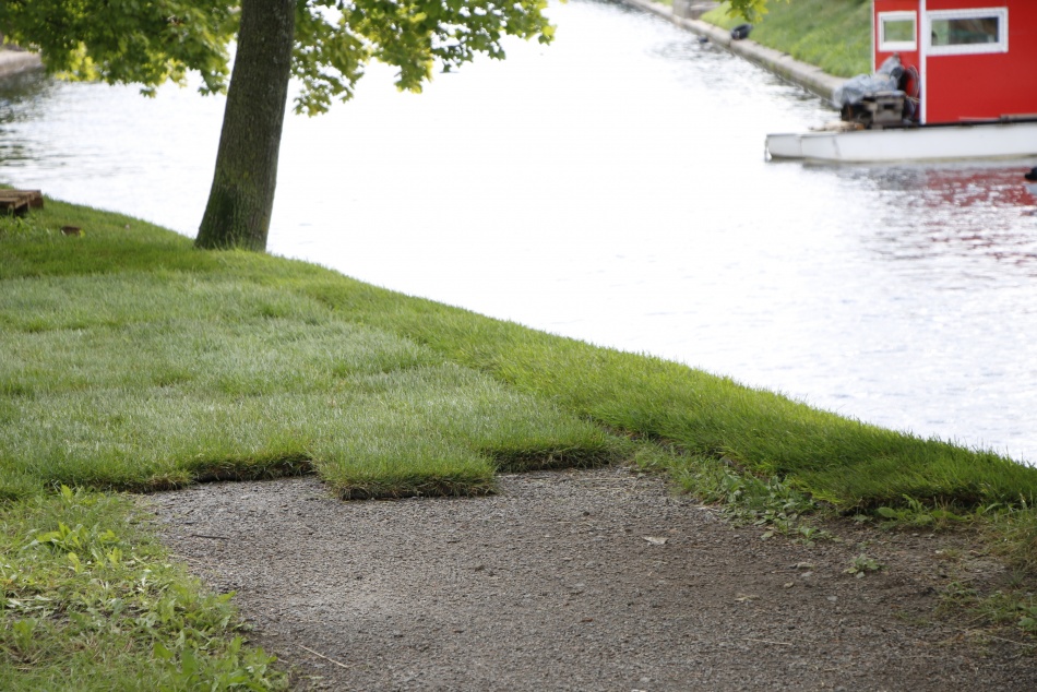 В Колпино завершили благоустройство сквера на Зеленой набережной