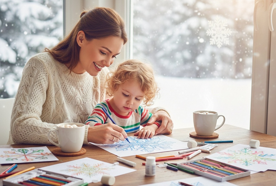 Пошаговая инструкция: как нарисовать снежинку вместе с ребенком дома