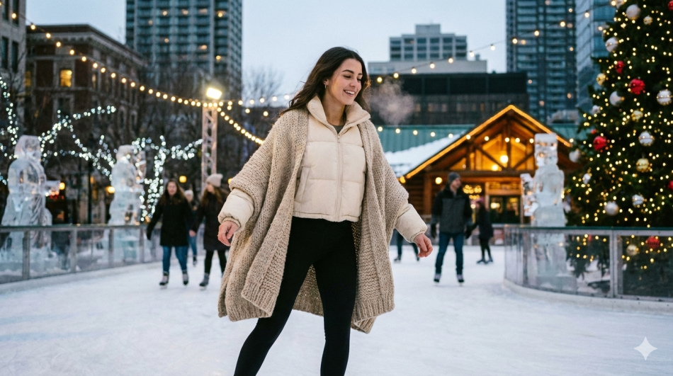 Как одеться на каток зимой: 5 стильных и теплых образов для катания