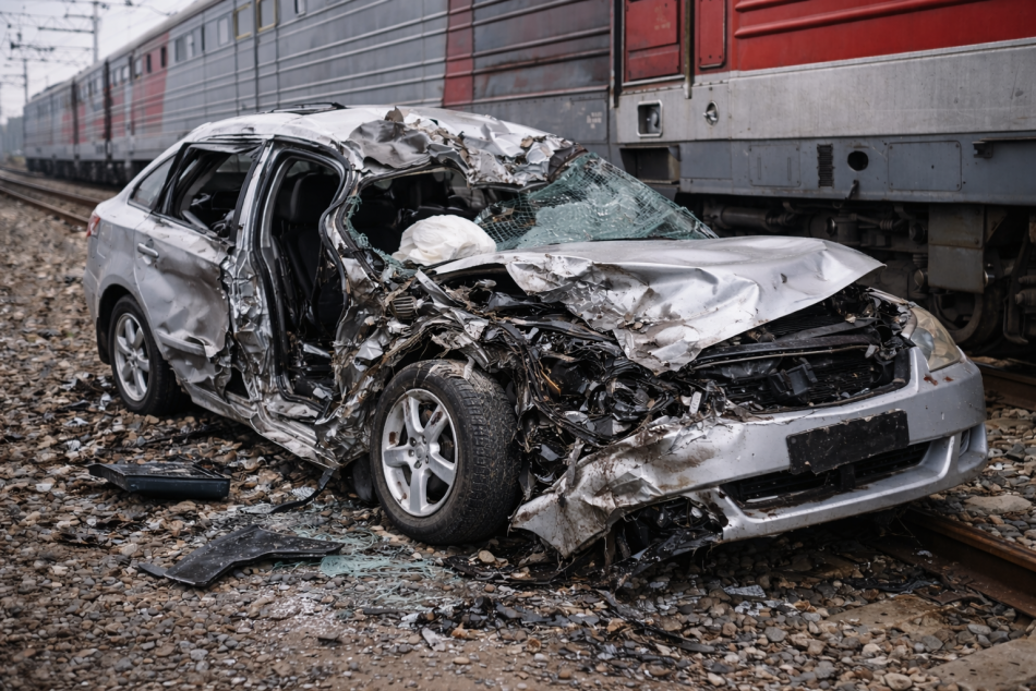 Три человека погибли на железнодорожном переезде в Псковской области