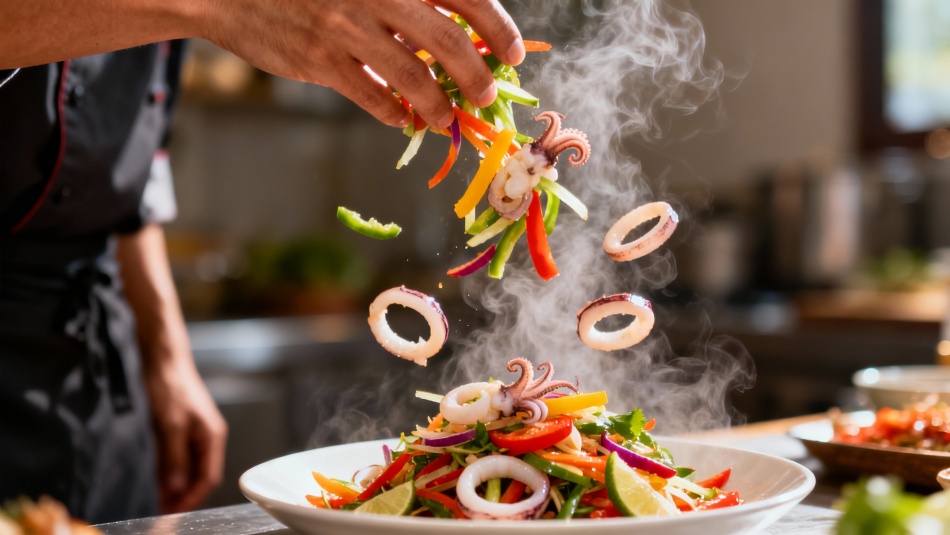 Как приготовить тайский салат с кальмарами: рецепт для любителей свежих вкусов