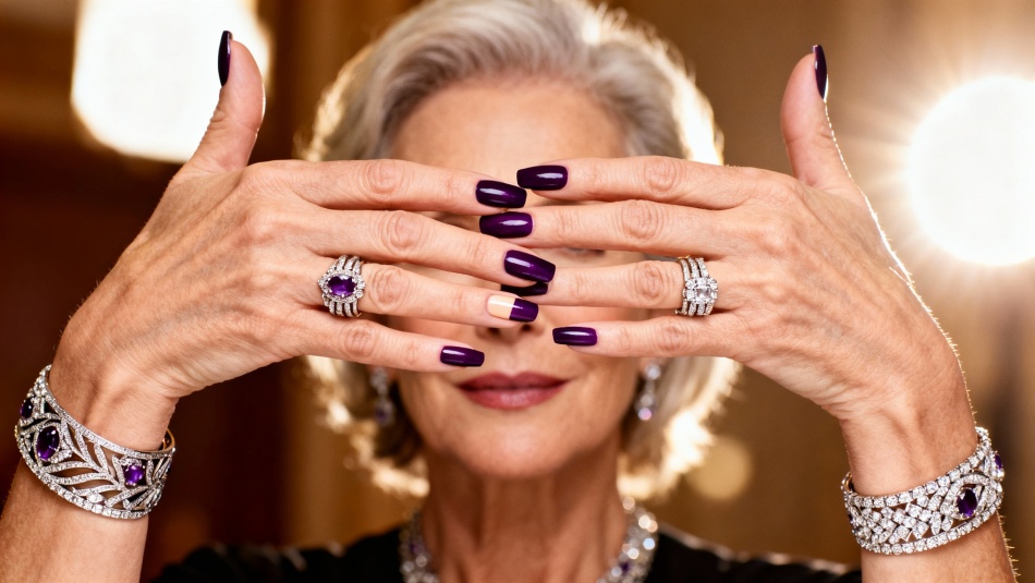 Темно-фиолетовый френч: как новый маникюр стал символом статуса и вкуса