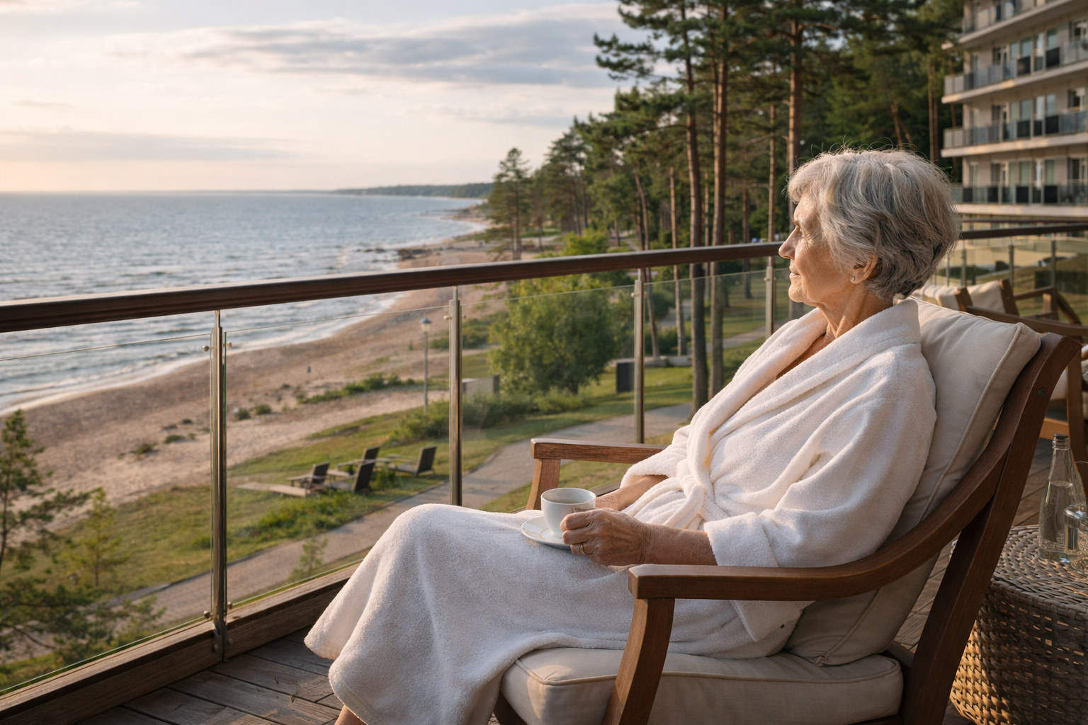 Женщина отдыхает у моря Peterburg2