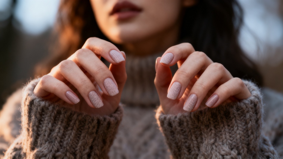 Зимний маникюр с бархатной текстурой: новый взгляд на уютный стиль