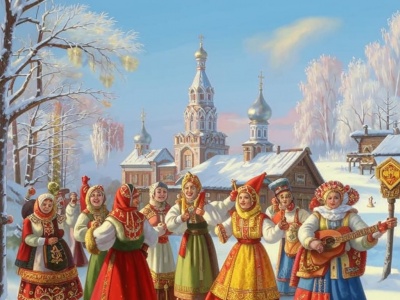 Фото Праздник Широкая масленица: солнце, блины и матрёшка