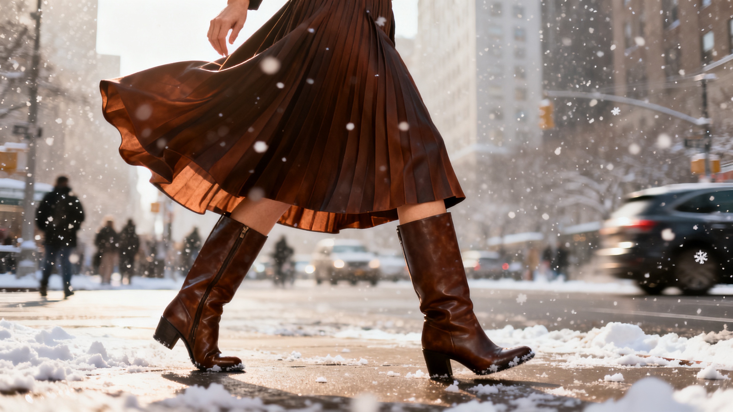 Образ юбка с сапогами