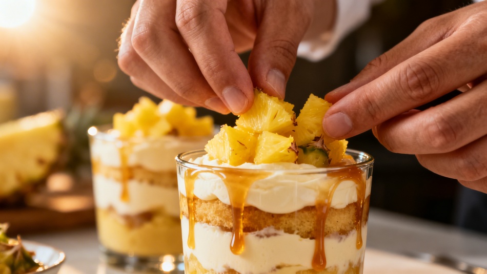 Как приготовить торт в стаканчике с карамелью и ананасом для особого случая