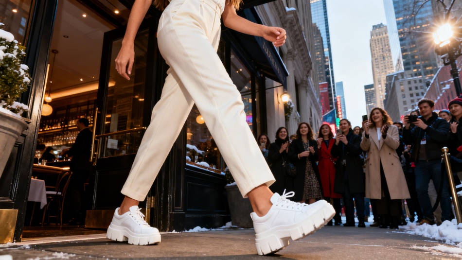 Почему сочетание светлых брюк и белых кроссовок стало символом дорогого стиля в 2026 году