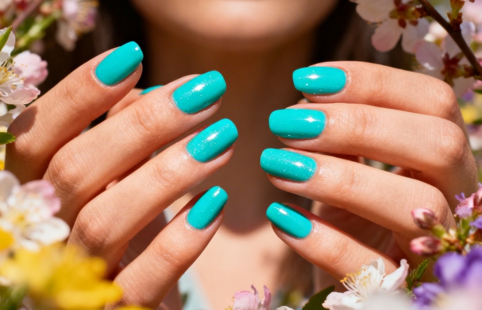 Бирюзовый маникюр возвращается: как меняется стиль весны-2026
