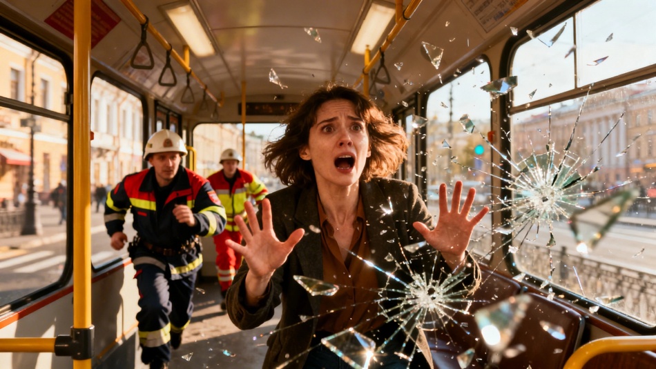 Женщина пострадала в трамвае после столкновения с фурой на Карповке