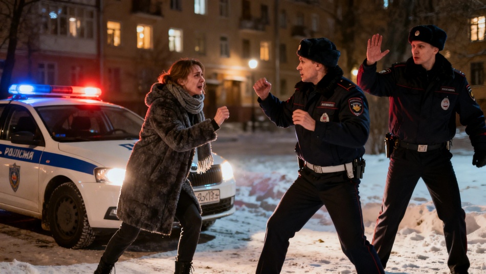 Жительницу Шушар оштрафовали за нападение на полицейских ночью у дома