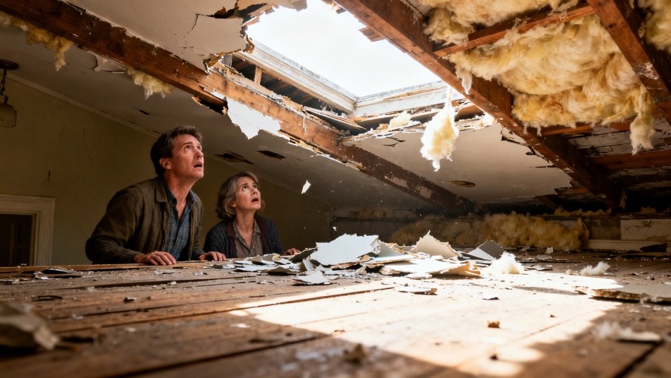 На Лиговском проспекте в коммуналке рухнул потолок после повреждения крыши