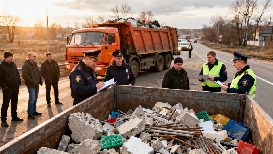 В Буграх выявили девять мусоровозов с нарушениями при вывозе стройотходов