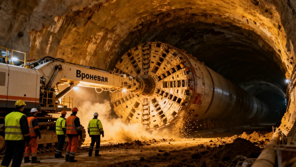 Тоннель к станции «Броневая» строят ускоренными темпами на коричневой ветке метро