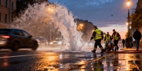 На 8-й Советской улице устранили прорыв с мощным выбросом воды