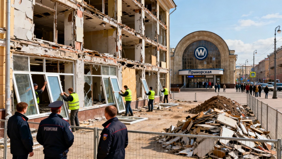 В Петербурге начали снос ТЦ у метро «Приморская» после долгих споров