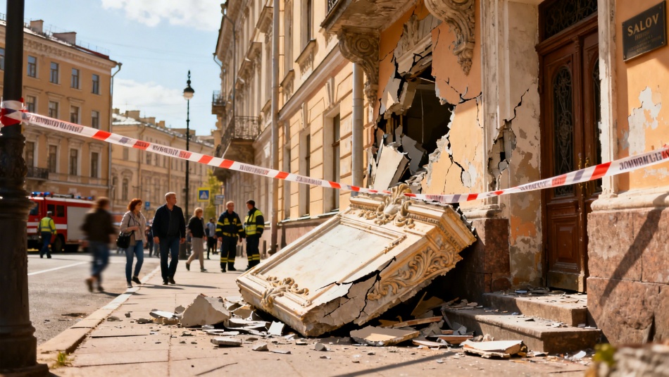 В Петербурге после обрушения фасада особняка Салова пострадал прохожий