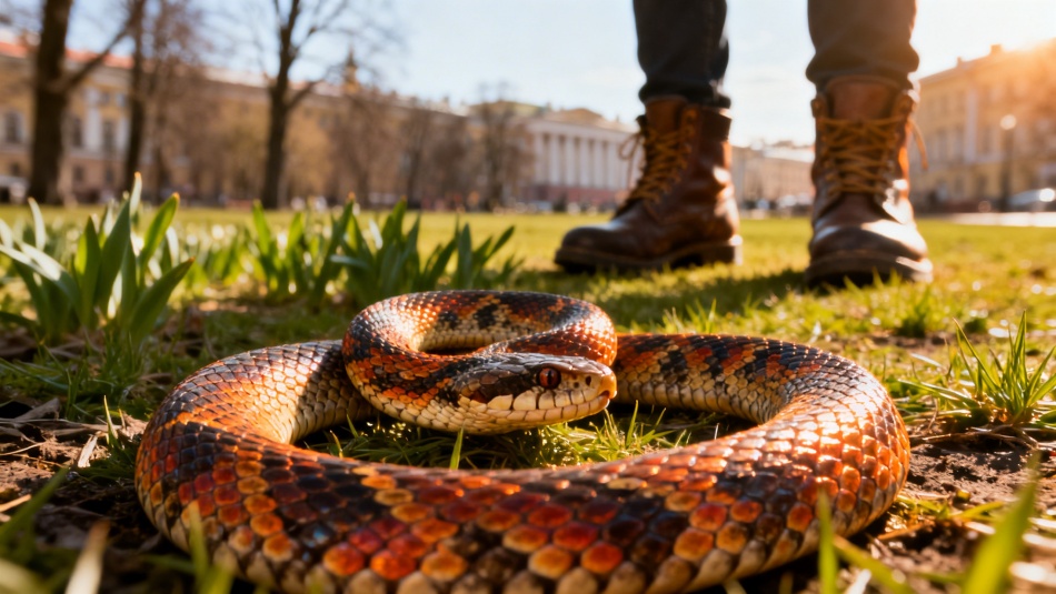 В Петербурге из-за ранней весны массово появились краснокнижные гадюки