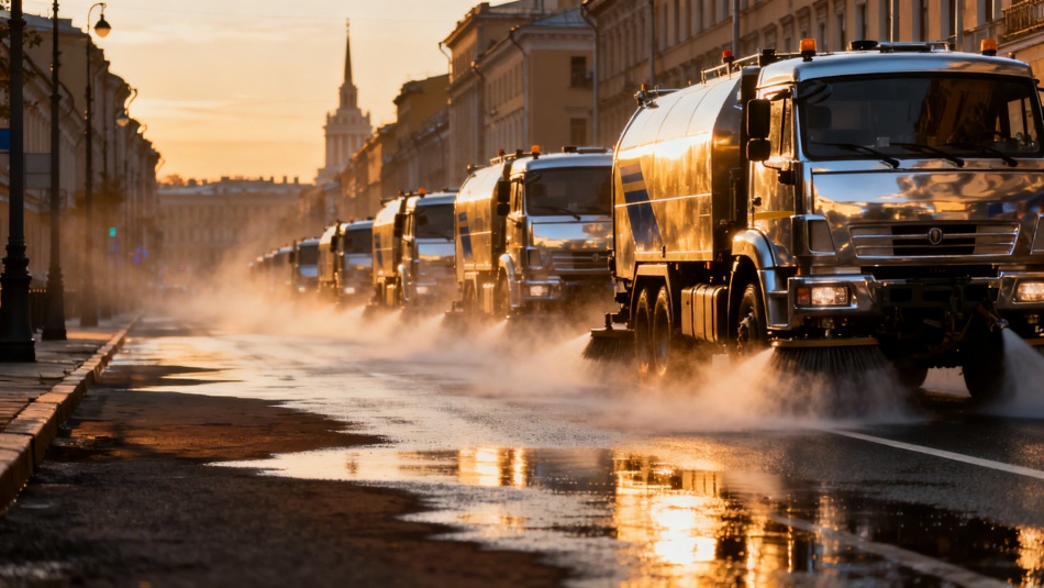 В Петербурге завершают подготовку спецтехники для весенней уборки улиц