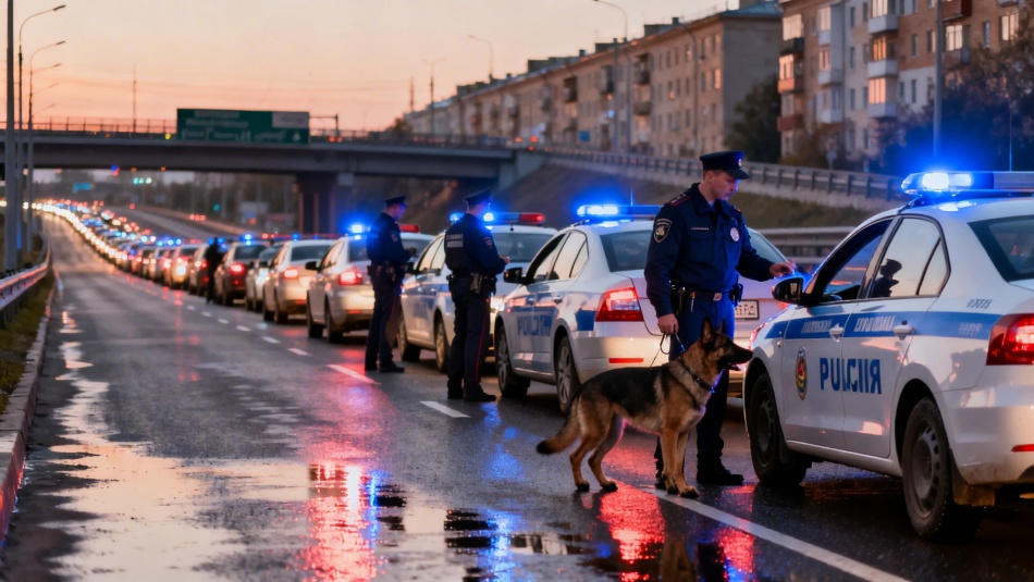 Полиция Петербурга проверила сотни машин у съезда на ЗСД в крупной операции