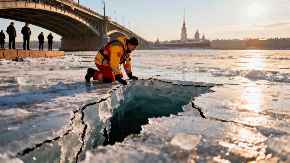 В Петербурге зафиксировали шесть случаев провала под лед за год
